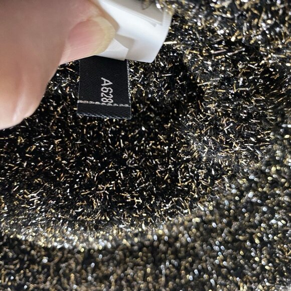 Kate Spade Sweater Womens S Crop Sparkly Glitter Mock Neck Holiday Top - Picture 6 of 12